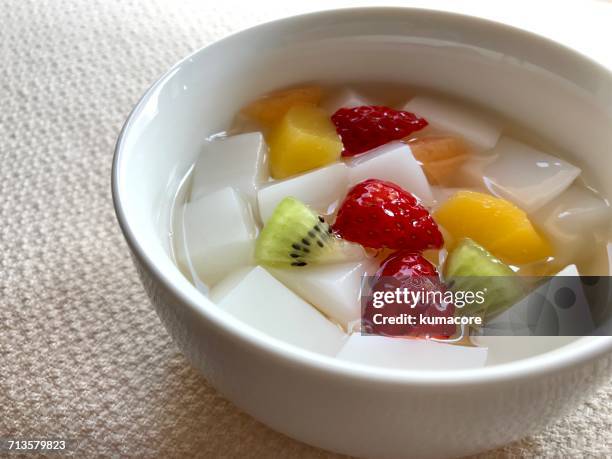 dim sum - almond jelly stock pictures, royalty-free photos & images