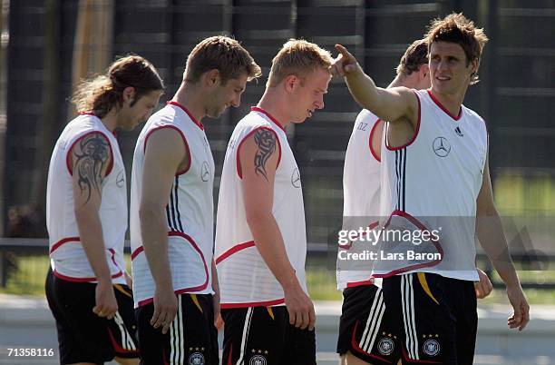 Sebastian Kehl gives instructions during the German National Football Team training session on July 3, 2006 in Dortmund, Germany.