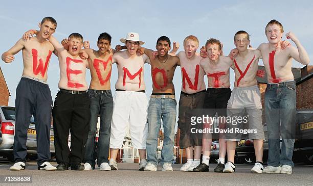 Monty Panesar fans celebrate during the Twenty20 match between Northamptonshire Steelbacks and Worcestershire Royals at the County Ground on July 3,...