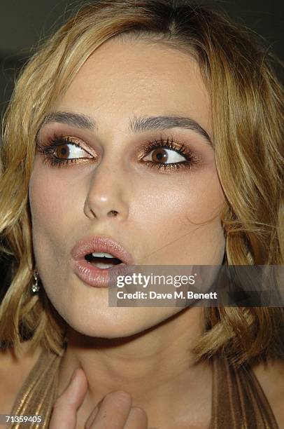 Actress Keira Knightley arrives at the European Premiere of 'Pirates Of The Caribbean: Dead Man's Chest' at the Odeon Leicester Square on July 3,...