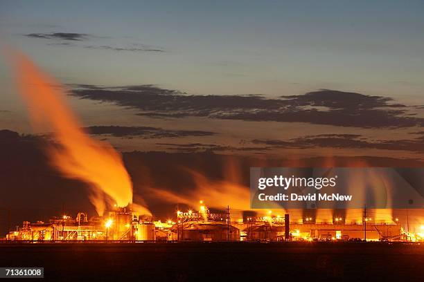 Steam rises as a geothermal power plant taps into energy produced by underground pressures near the southern end of the San Andreas Fault at the...