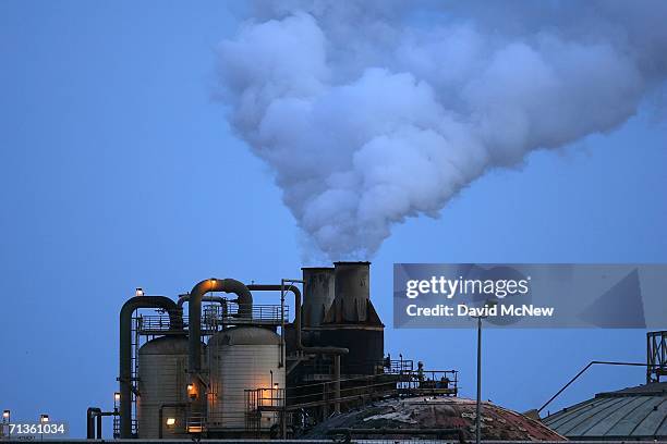 Steam rises as a geothermal power plant taps into energy produced by underground pressures near the southern end of the San Andreas Fault at the...