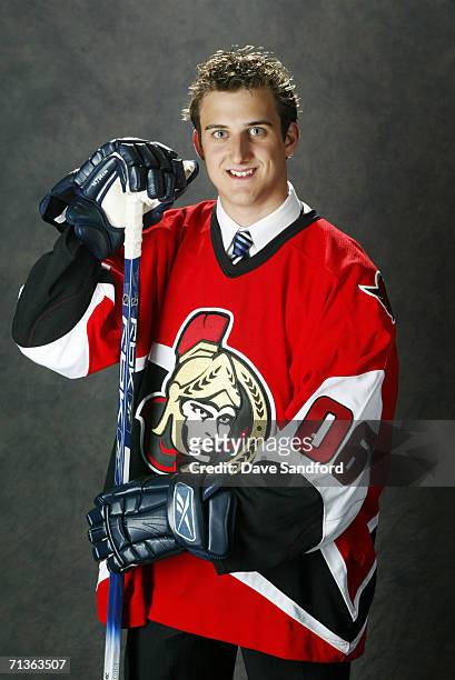 Nick Foligno of the Ottawa Senators poses for a portrait backstage at the 2006 NHL Draft held at General Motors Place on June 24, 2006 in Vancouver,...