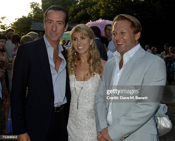 Robert Hanson, Julia Verdin and David Ross attend the annual Conservative Summer Party, at Royal Hospital Chelsea on July 3, 2006 London, England.