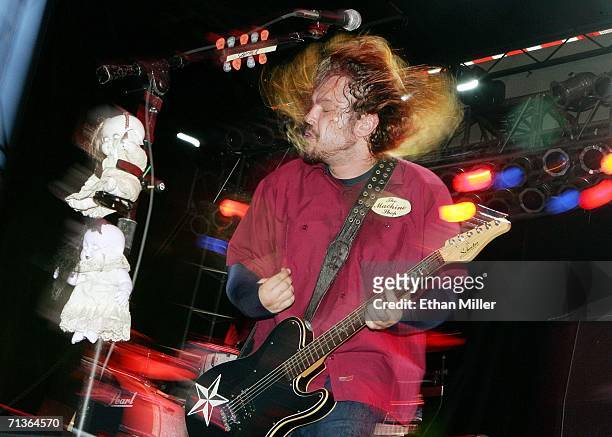 Seether singer/guitarist Shaun Morgan performs at the Red White & Boom Independence Day festival at Desert Breeze Park July 3, 2006 in Las Vegas,...