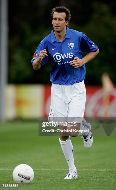 Christoph Dabrowski runs with the ball during the Bundesliga Team Presentation of VfL Bochum at the Trainings Ground on June 26, 2006 in Bochum,...