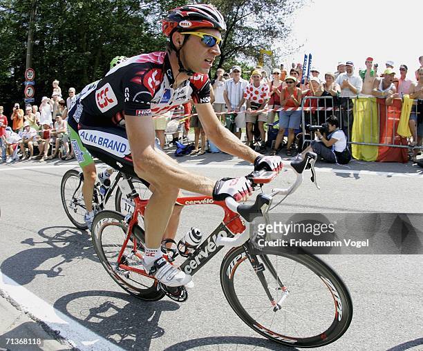 Jens Voigt of Germany and the CSC Team in action during Stage 3 of the 93rd Tour de France between Esch-sur-Alzette and Valkenburg on July 4, 2006 in...