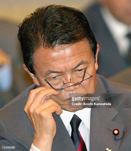 Taro Aso, Japanese Minister for Foreign Affairs attends the Second Tokyo Conference on Consolidation and Peace in Afghanistan on July 5, 2006 in...