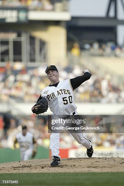 Pitcher Tom Gorzelanny of the Pittsburgh Pirates in action against the Detroit Tigers at PNC Park on July 1, 2006 in Pittsburgh, Pennsylvania. The...