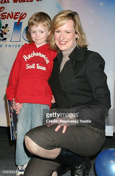 Host Mellisa Doyle and her son Nicholas attend the Magical World of Disney On Ice opening night at the Sydney Entertainment Centre July 5, 2006 in...