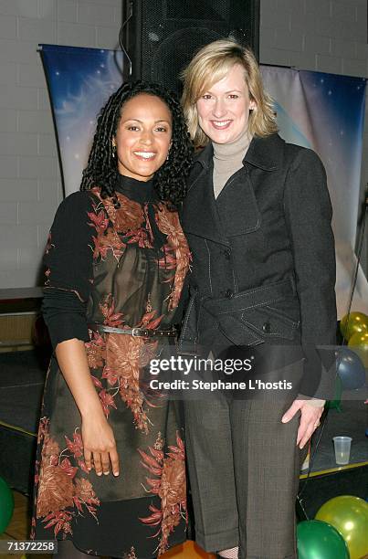 Host Nuala Hafner and Mellisa Doyle attend the Magical World of Disney On Ice opening night at the Sydney Entertainment Centre July 5, 2006 in...