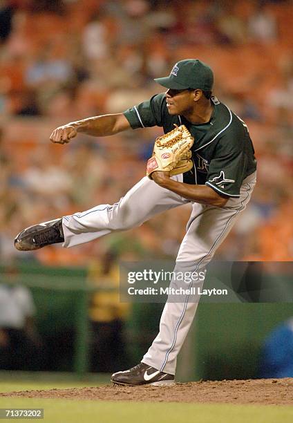 Pitcher Edwin Jackson of the Tampa Bay Devil Rays pitches during a game against the Washington Nationals on June 30, 2006 at RFK Stadium in...