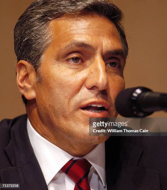 Hazleton, Pennsylvania Mayor Lou Barletta testifies during a Senate Hearing on Illegal Immigration at the National Constitution Center July 5, 2006...
