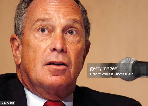 New York Mayor Michael Bloomberg testifies during a Senate Hearing on Illegal Immigration at the National Constitution Center July 5, 2006 in...