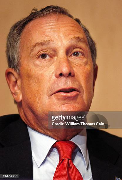 New York Mayor Michael Bloomberg testifies during a Senate Hearing on Illegal Immigration at the National Constitution Center July 5, 2006 in...