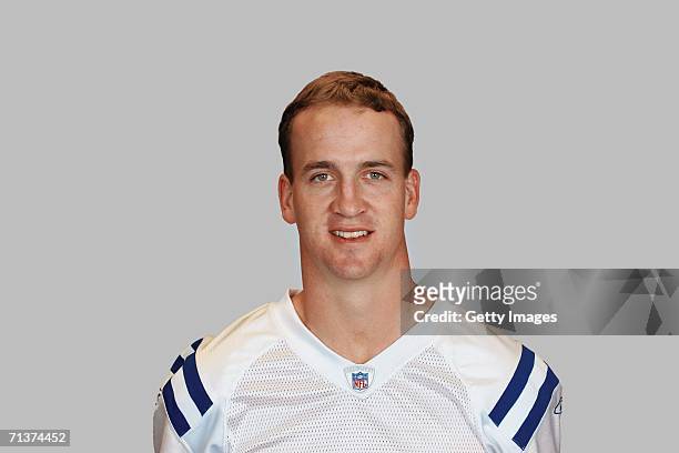 Peyton Manning of the Indianapolis Colts poses for his 2006 NFL headshot at photo day in Indianapolis, Indiana.