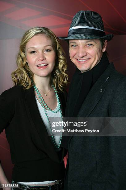 Actress Julia Stiles and actor Jeremy Renner appear on AOL Unscripted Session at the Meyer Gallery during the Sundance Film Festival January 26, 2006...