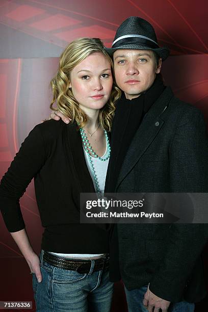 Actress Julia Stiles and actor Jeremy Renner appear on AOL Unscripted Session at the Meyer Gallery during the Sundance Film Festival January 26, 2006...