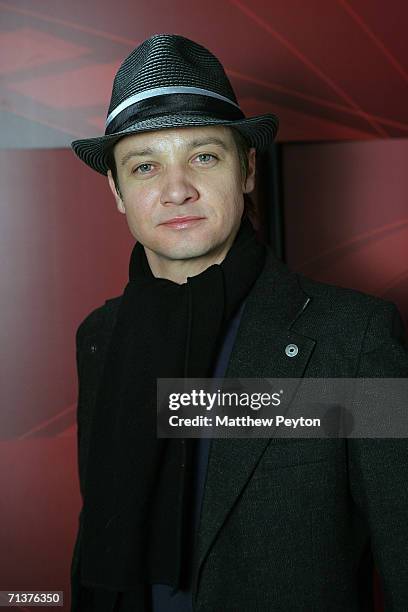 Actor Jeremy Renner appears on AOL Unscripted Session at the Meyer Gallery during the Sundance Film Festival January 26, 2006 in Park City, Utah....