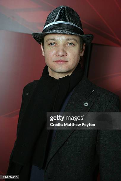 Actor Jeremy Renner appears on AOL Unscripted Session at the Meyer Gallery during the Sundance Film Festival January 26, 2006 in Park City, Utah....