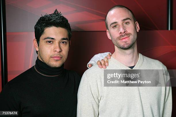 Actor Wilmer Valderrama and actor Joseph Fiennes appear on AOL Unscripted Session at the Meyer Gallery during the Sundance Film Festival January 26,...