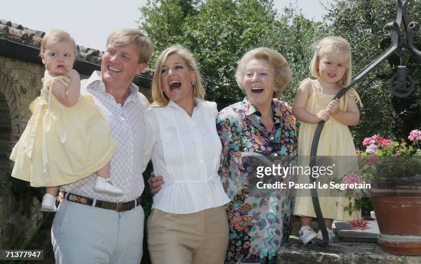 Crown Prince Willem Alexander of the Netherlands, Princess Alexia , Crown Princess Maxima of the Netherlands, Queen Beatrix of the Netherlands and...