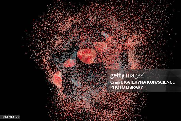 illustrations, cliparts, dessins animés et icônes de destruction of a cancer cell, illustration - nanoparticule