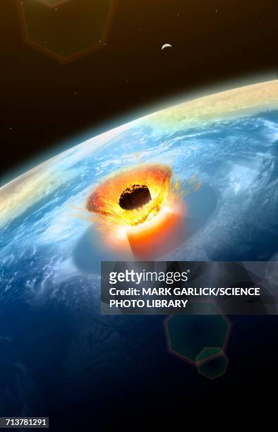 chicxulub asteroid impact - asteroid impact stock-grafiken, -clipart, -cartoons und -symbole