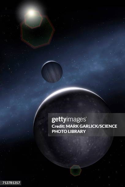 artwork of jovian moon ganymede - ganymede planetary moon stock illustrations