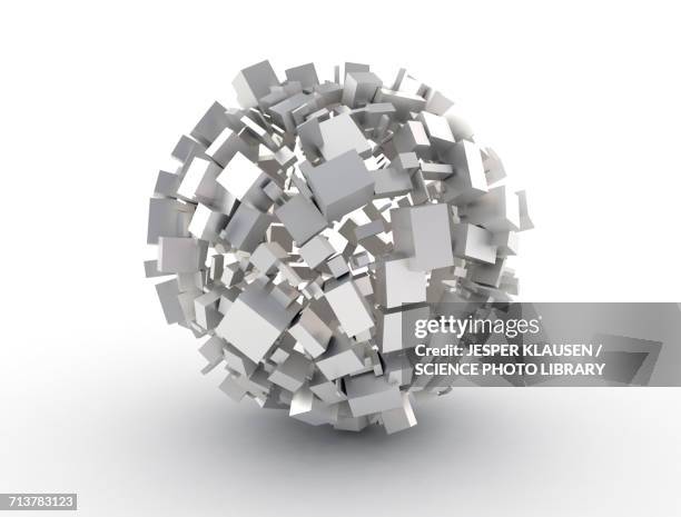 white cubes making a circle shape - white cube stock illustrations