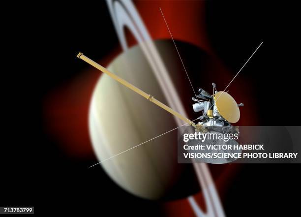 illustrations, cliparts, dessins animés et icônes de cassini and saturn - mission spatiale