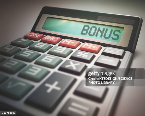 calculator with bonus - business stock illustrations