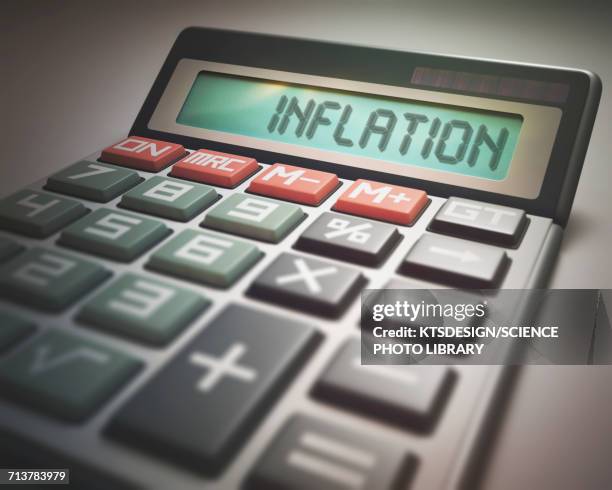 calculator with inflation - inflation stock illustrations