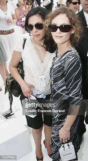 French actress Vanessa Paradis and sister Alison Paradis attend the Chanel Haute Couture Fall-Winter 2006/07 Fashion show during Paris Fashion Week...