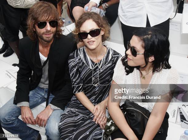 French actress Vanessa Paradis and sister Alison Paradis attend the Chanel Haute Couture Fall-Winter 2006/07 Fashion show during Paris Fashion Week...