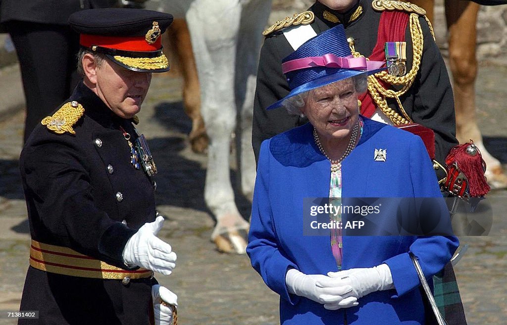 Britain's Queen Elizabeth II is greeted