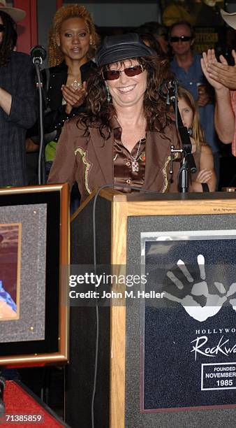 Jessi Colter, wife of the late Waylon Jennings, attends Kris Kristofferson's and her husband's induction into Hollywood's Rockwalk at the Guitar...