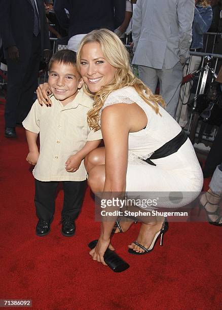 Actor Linden Porco and actress Brittany Daniel attend Sony Pictures premiere of "Little Man" at the Mann National Theater on July 6, 2006 in...
