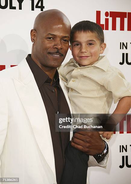 Keenen Ivory Wayans and Linden Porco arrive at Sony Pictures Premiere of "Little Man" at the Mann National Theater on July 6, 2006 in Westwood,...