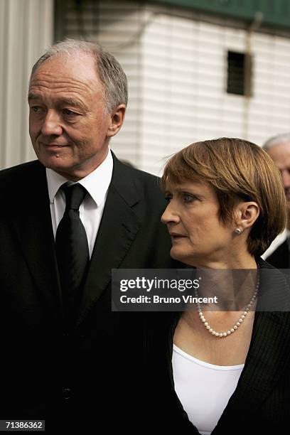 Ken Livingstone, Mayor of London and Tessa Jowell Secretary of State for Culture Media and Sport leave after laying flowers at a ceremony to remember...