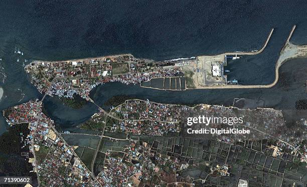 This is a true color satellite image of the northern part of Banda Aceh, Indonesia collected June 23, 2004.