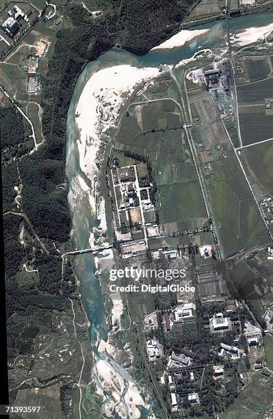 This is a true color satellite image of Yongbyon, North Korea collected September 11, 2005.