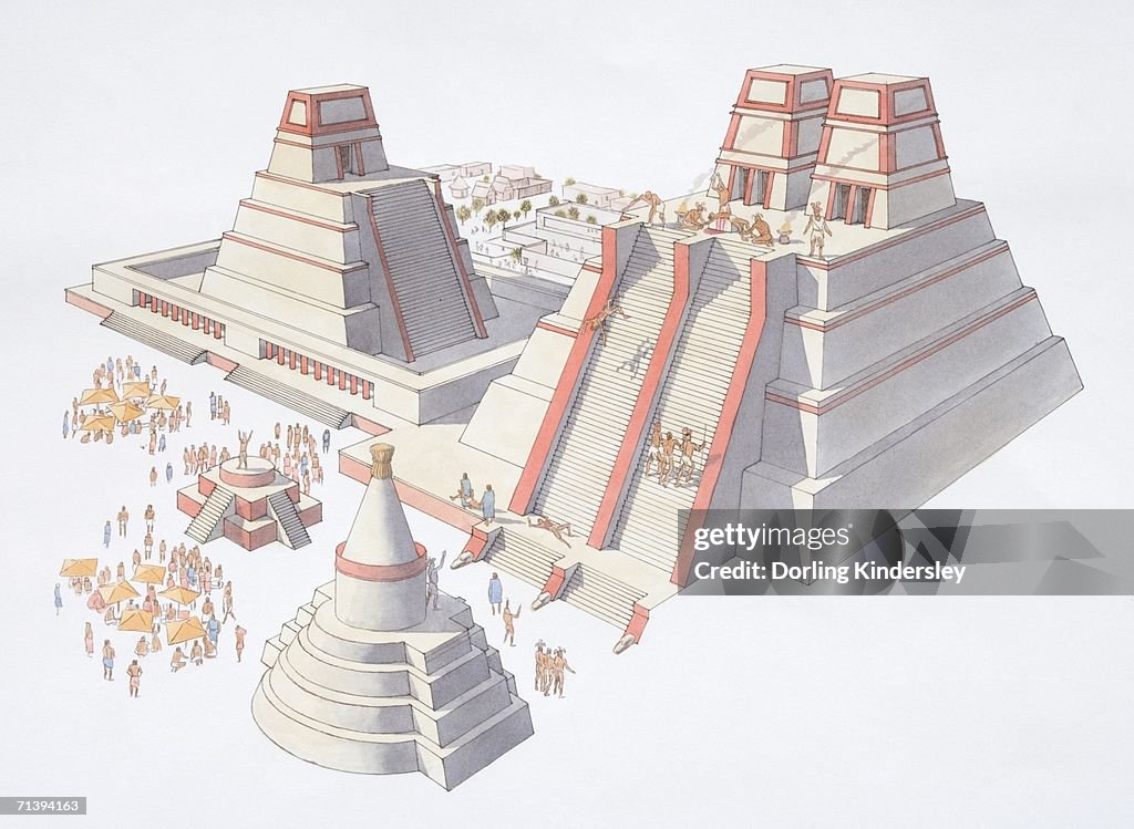 Aztec Ritual Temple Aztec Sacrificial Temple 475x612