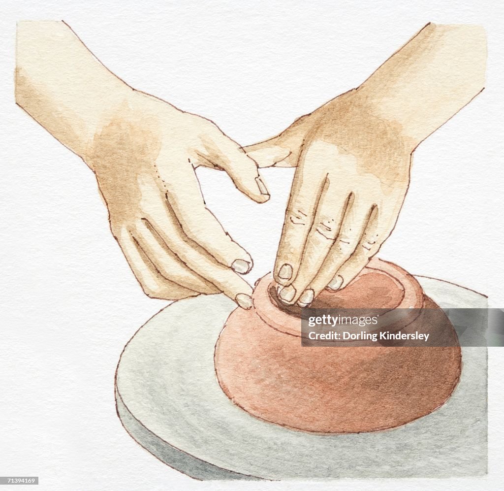 Hands Molding Clay On Wheel High-Res Vector Graphic - Getty Images