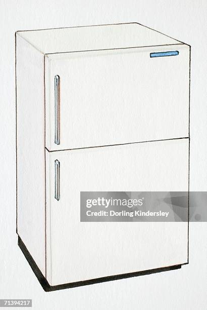 artwork of a two door refrigerator. - inside refrigerator stock illustrations