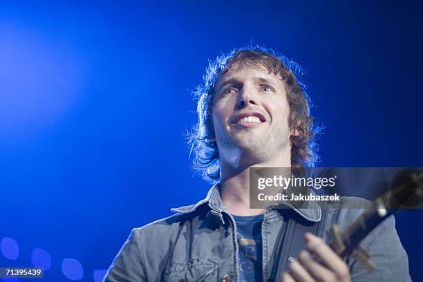 James Blunt performs live at the Adidas Arena on July 08, 2006 in Berlin, Germany. The concert was part of the ''Back to Bedlem'' Tour 2006.