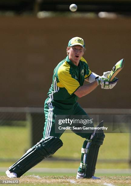 Brad Haddin of Australia A in action during the Top End Series match between Australia A and India A at Marrara Stadium July 8, 2006 in Darwin,...