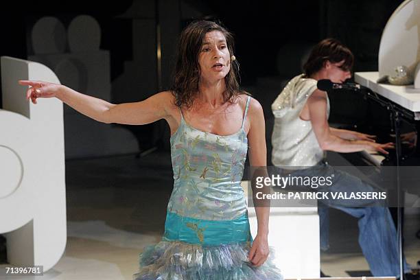 Anneke Bonnema, actress of the Belgian company "La Needcompany", performs in the play "Le bazar du homard" written and directed by Jan Lauwers, 07...