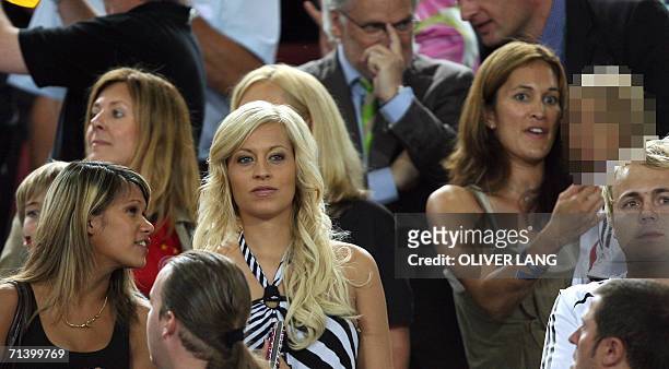 Wives and friends of the German players, including Debbie Klinsmann , are seen at the end of the third-place playoff 2006 World Cup football match...