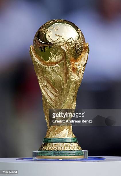 The World Cup trophy pictured during the FIFA World Cup Germany 2006 Final match between Italy and France at the Olympic Stadium on July 9, 2006 in...